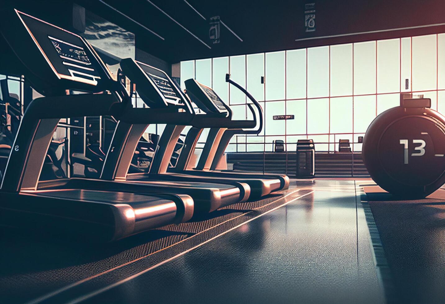 Treadmill In Modern Gym Toned Image 3d Rendering Generative Ai Free Photo